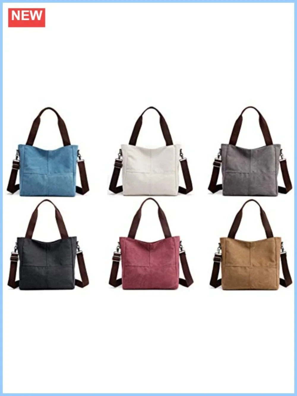 Small Canvas Tote Bag Shoulder Crossbody Work Travel Satchel